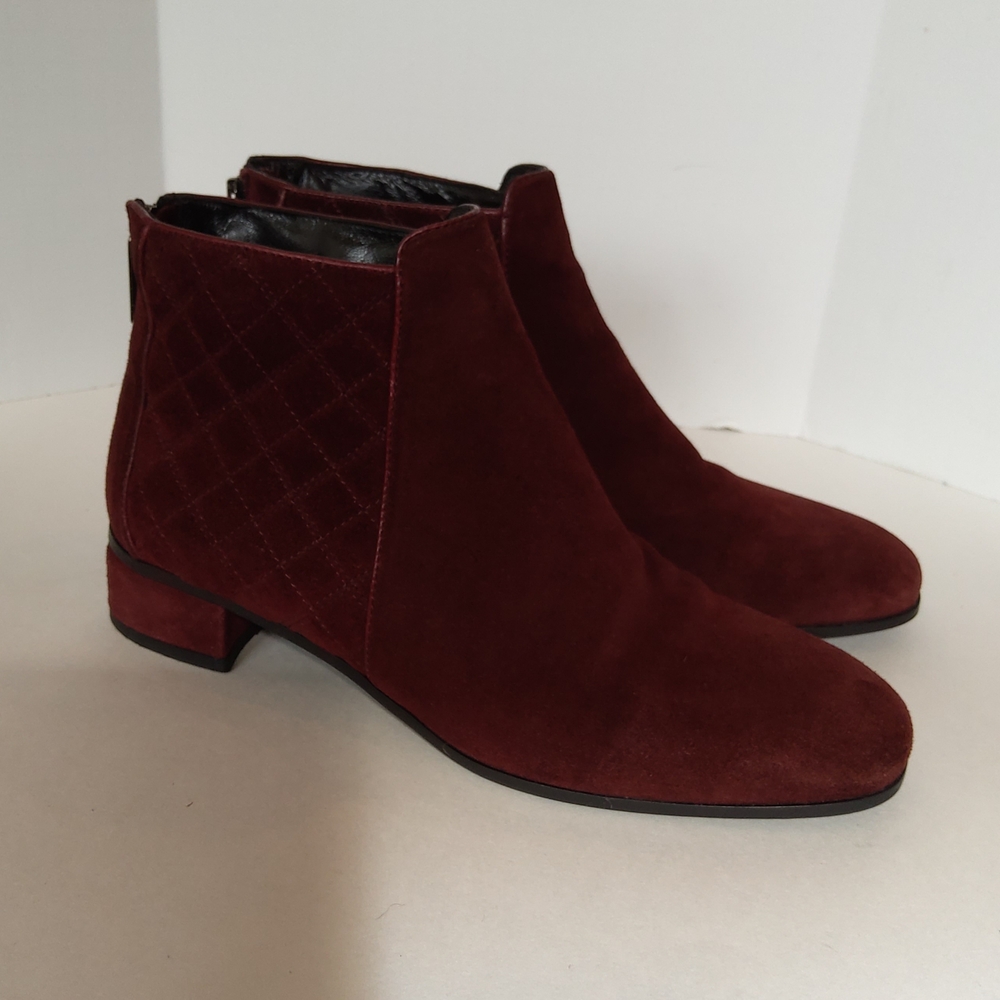 Aquatalia Burgundy Suede Ankle Boots